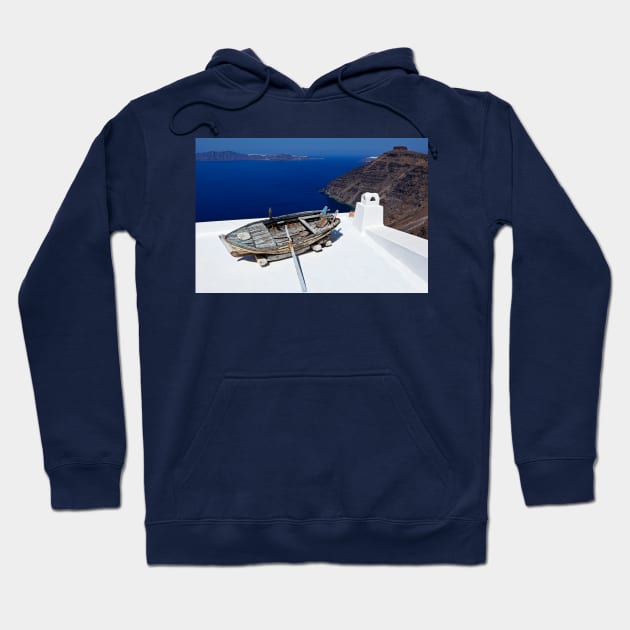 The view from Firostefani in Santorini, Greece Hoodie by Constantinos Iliopoulos Photography